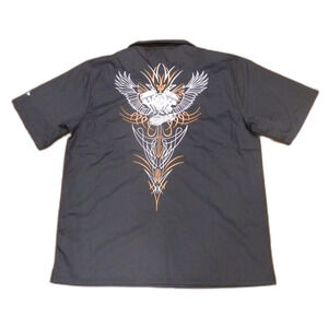 Ironhorse Motorcycle Clothing Black Short Sleeve button Shirt Men's Size XL NWT